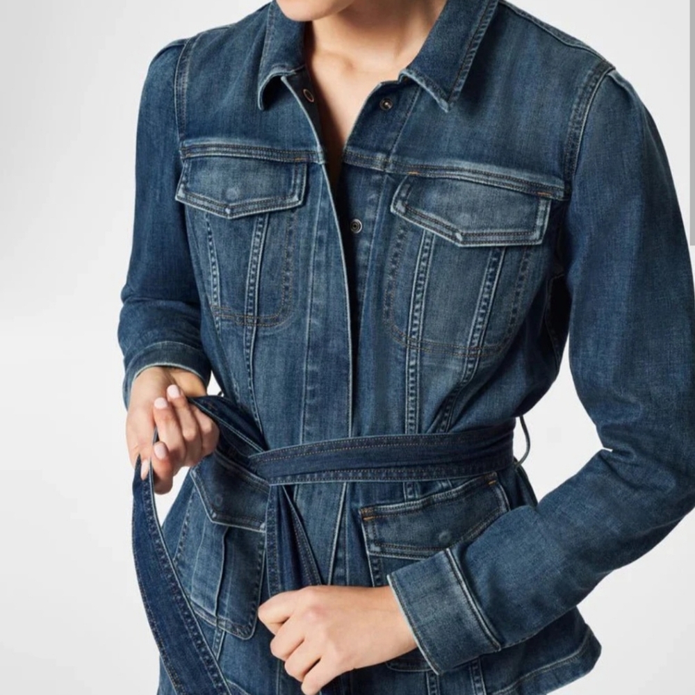SPANX Tie front jean jacket